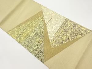 紙布引箔切り嵌め風抽象横模様織出し袋帯